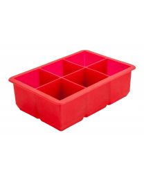 Siliconen mal voor 6 ijsblokjes, rood